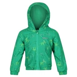 Regatta Childrens/Kids Akiva Dinosaur Insulated Waterproof Jacket (Jellybean Green)
