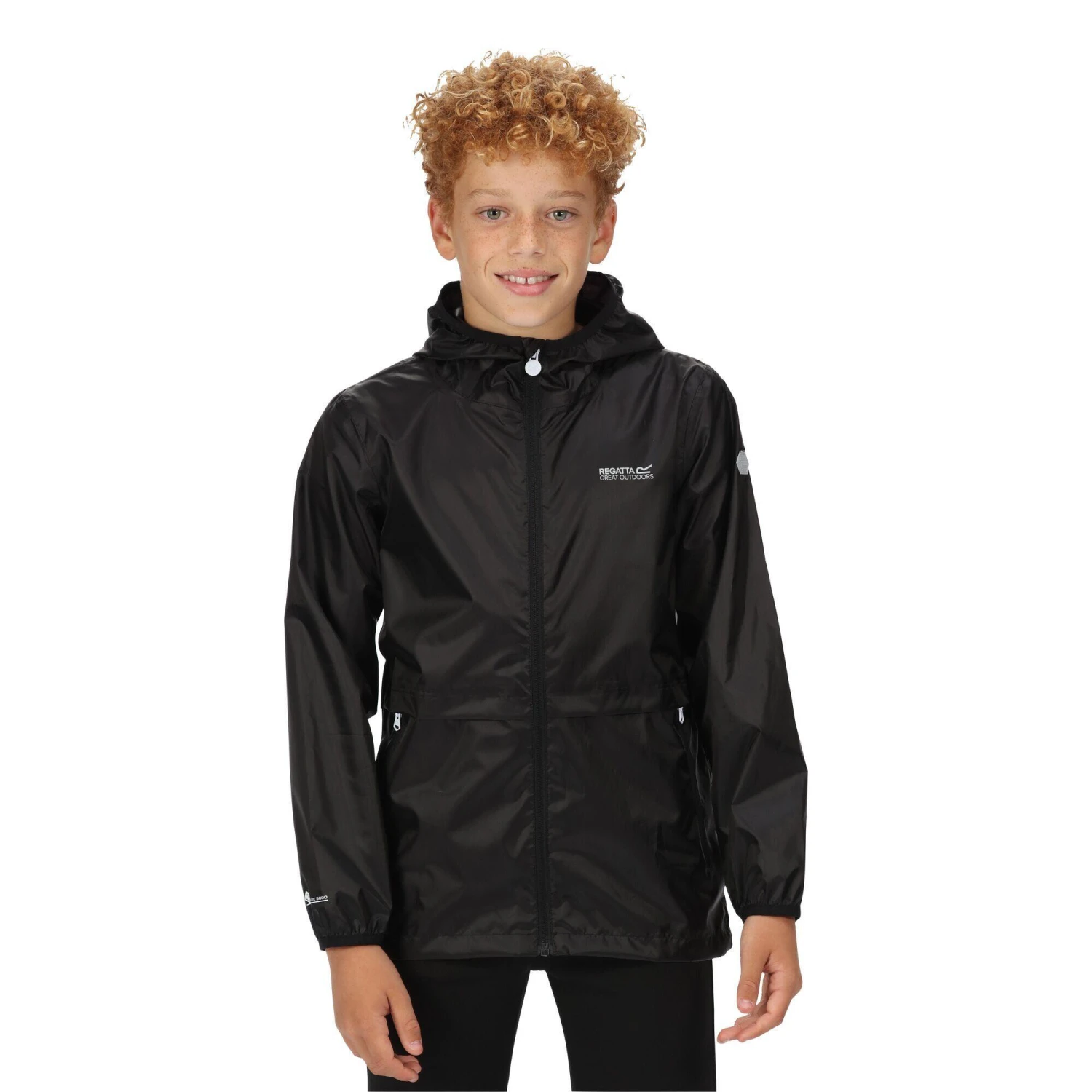 Regatta Childrens/Kids Bagley Packaway Waterproof Jacket (Black) - Image 4