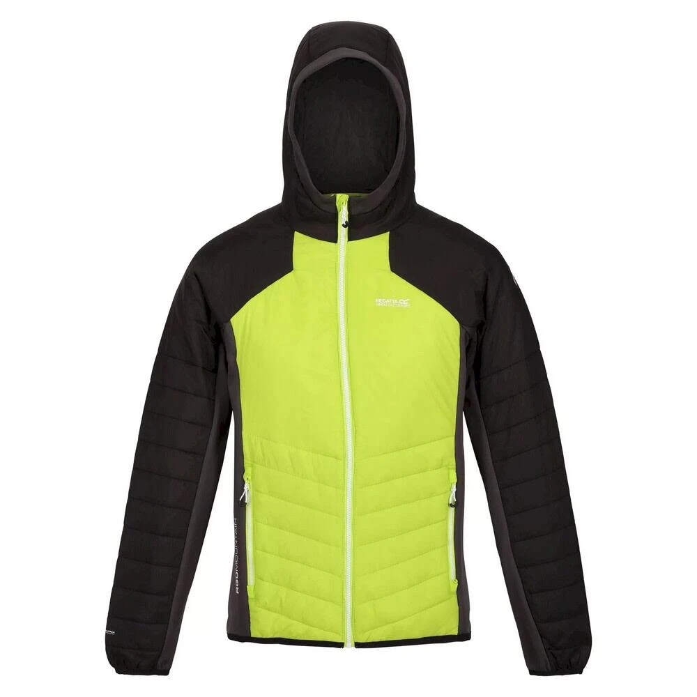 Regatta Mens Trutton Hooded Soft Shell Jacket (Bright Kiwi/Black)