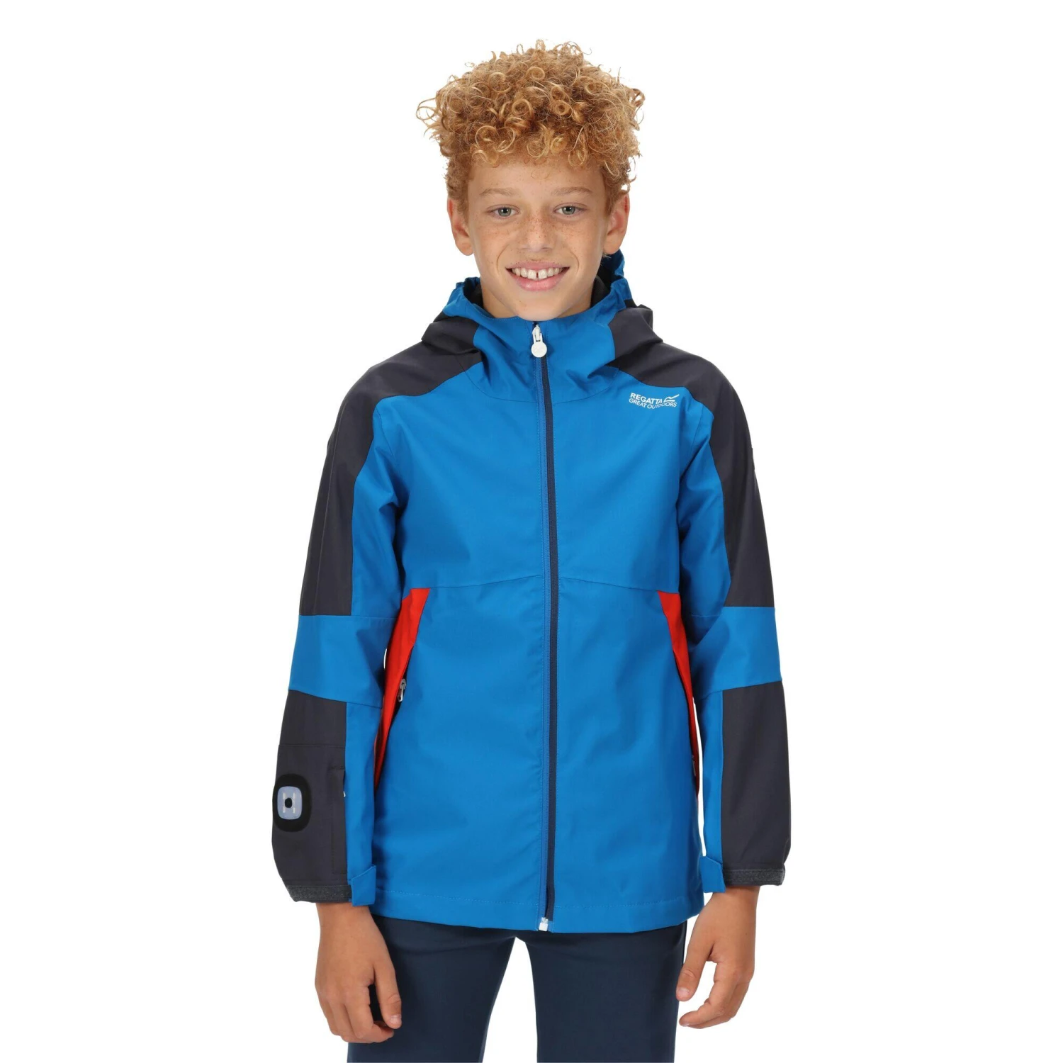 Regatta Childrens/Kids Rayz Waterproof Jacket (Neon Peach/Fusion Coral) - Image 9