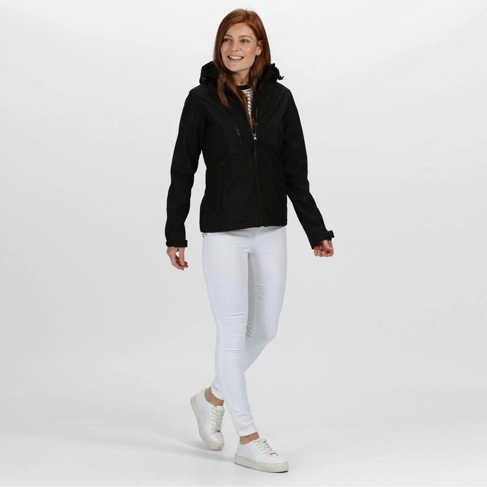 Regatta Womens/Ladies Venturer Hooded Soft Shell Jacket (Black) - Image 3