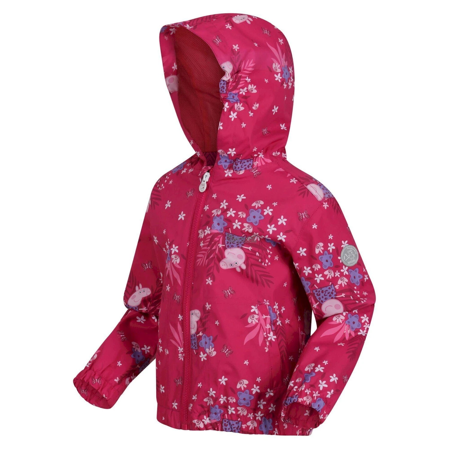 Regatta Childrens/Kids Peppa Pig Flowers Waterproof Jacket (Pink Fusion) - Image 4