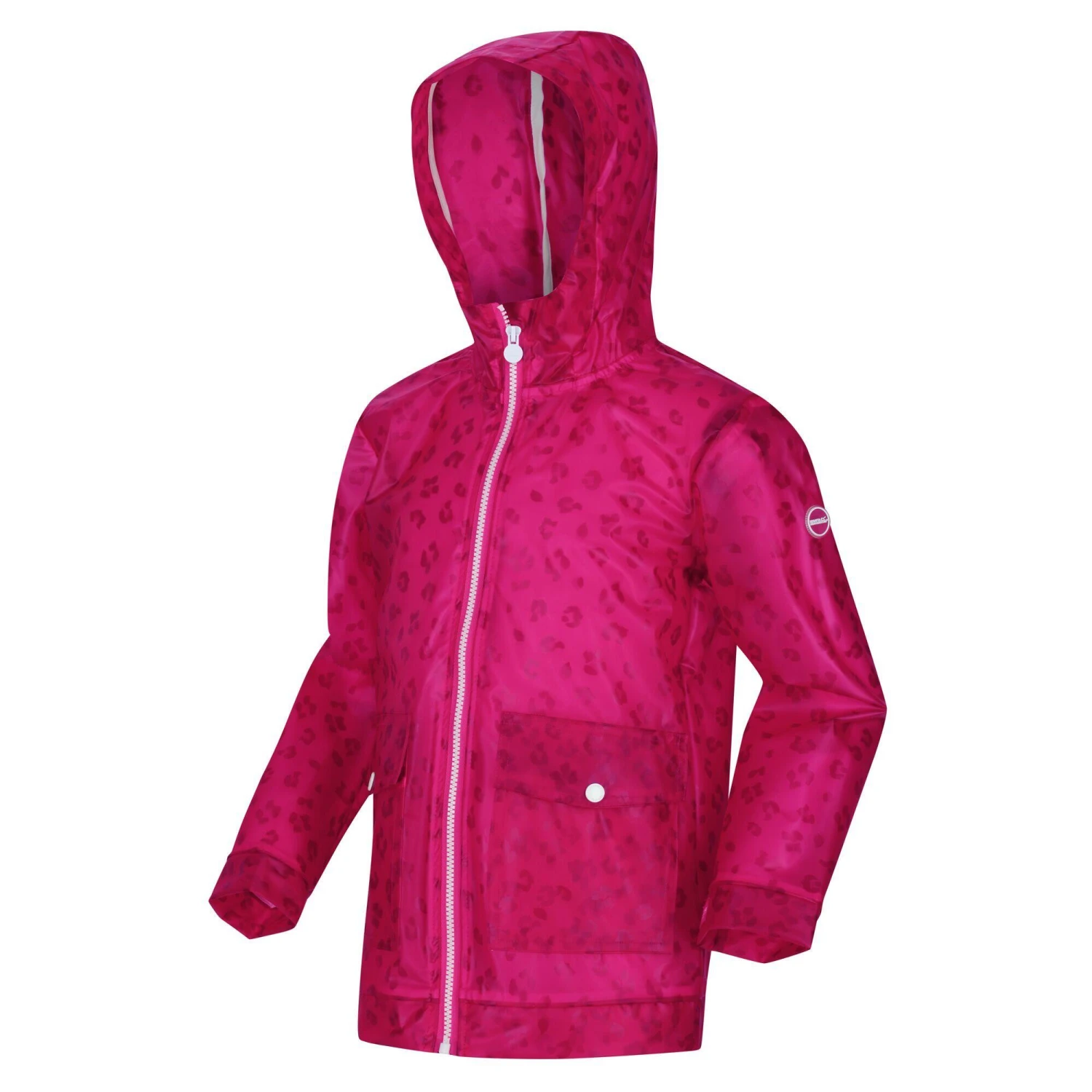 Regatta Childrens/Kids Hallow Animal Print Hooded Raincoat (Duchess Pink) - Image 3