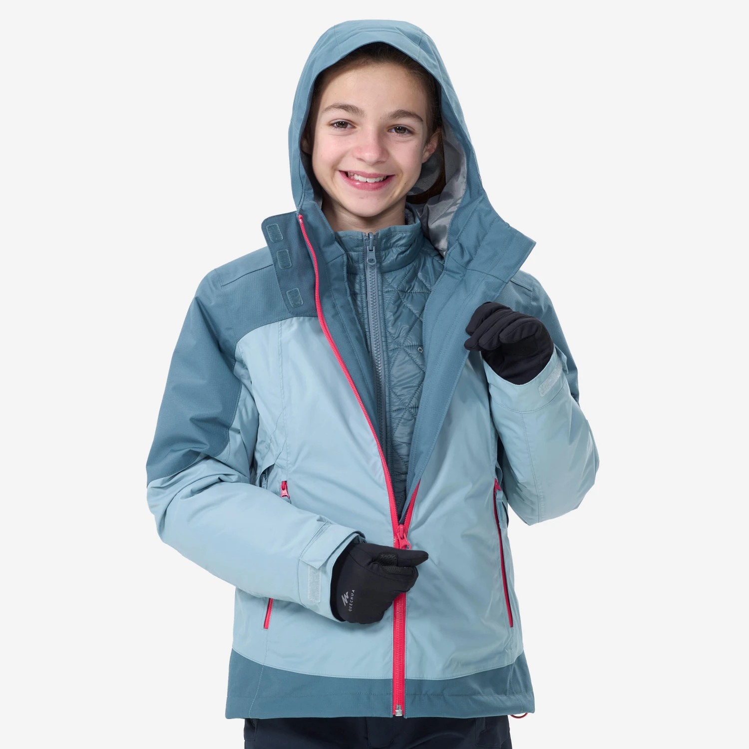 Quechua KIDS’ WARM AND WATERPROOF 3-in-1 HIKING JACKET - SH500 MT -10°C - 7 - Image 3