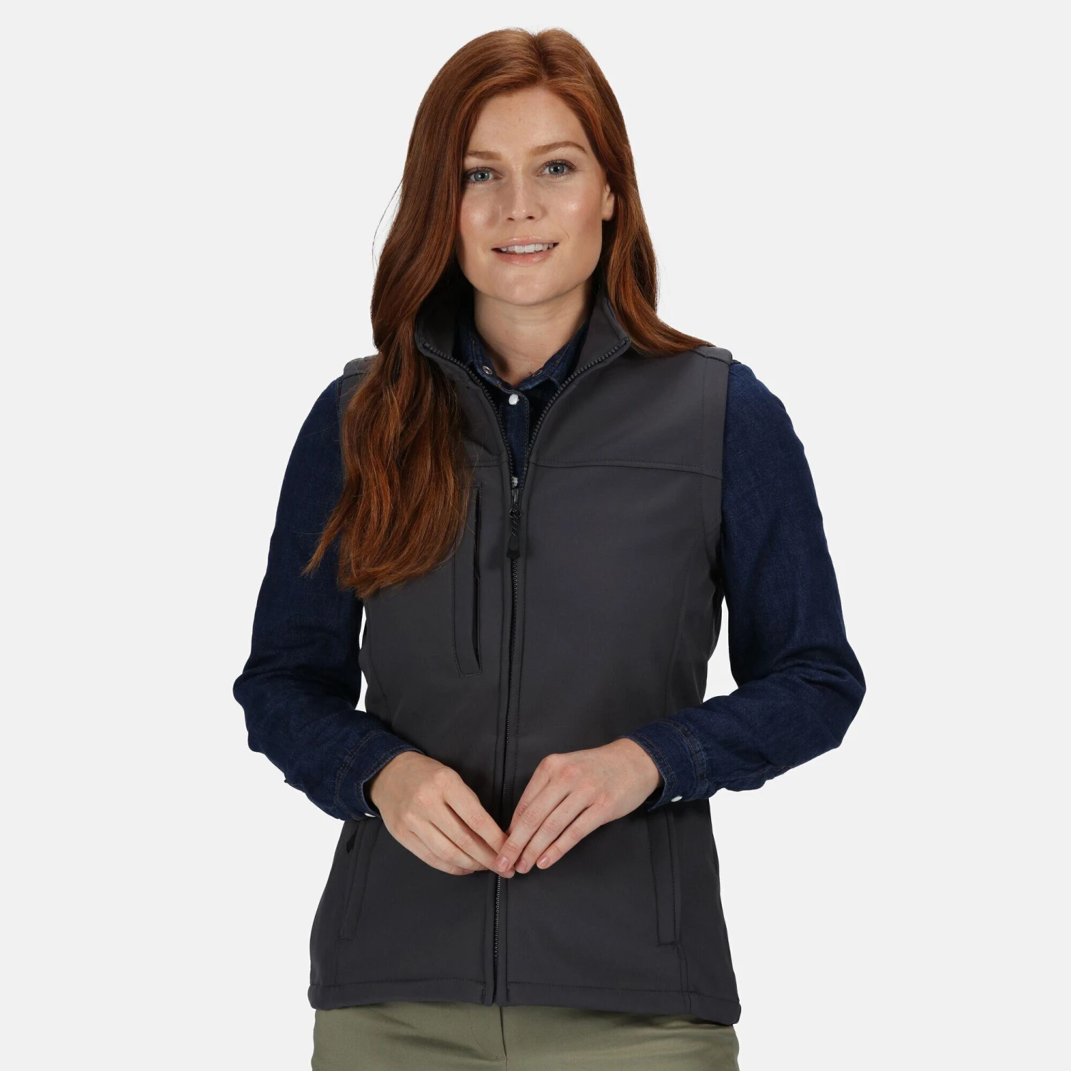Regatta Womens/Ladies Flux Soft Shell Bodywarmer (Seal Grey/Seal Grey) - Image 3