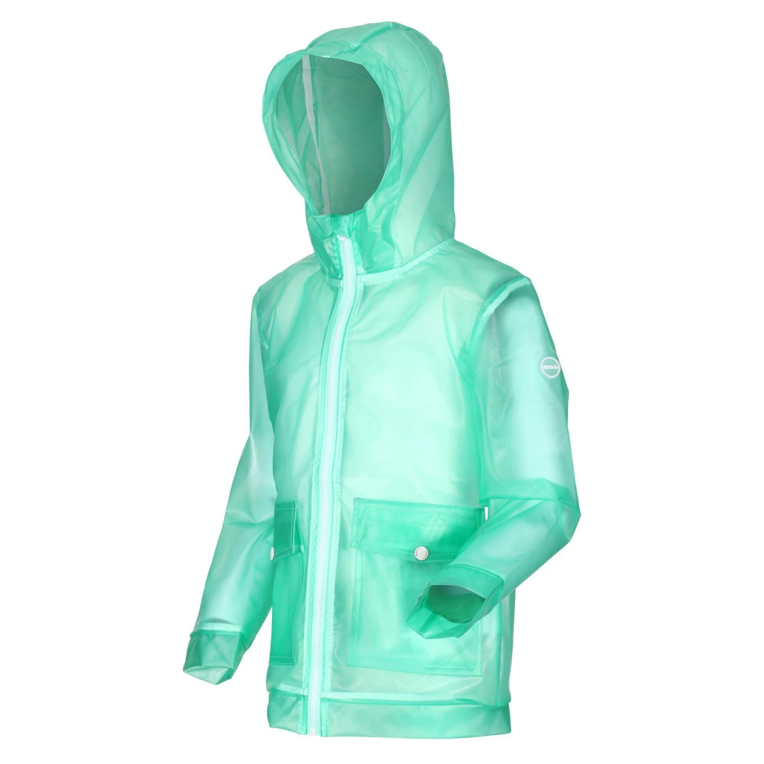 Regatta Childrens/Kids Hallow Transparent Hooded Waterproof Jacket (Ice Green) - Image 4