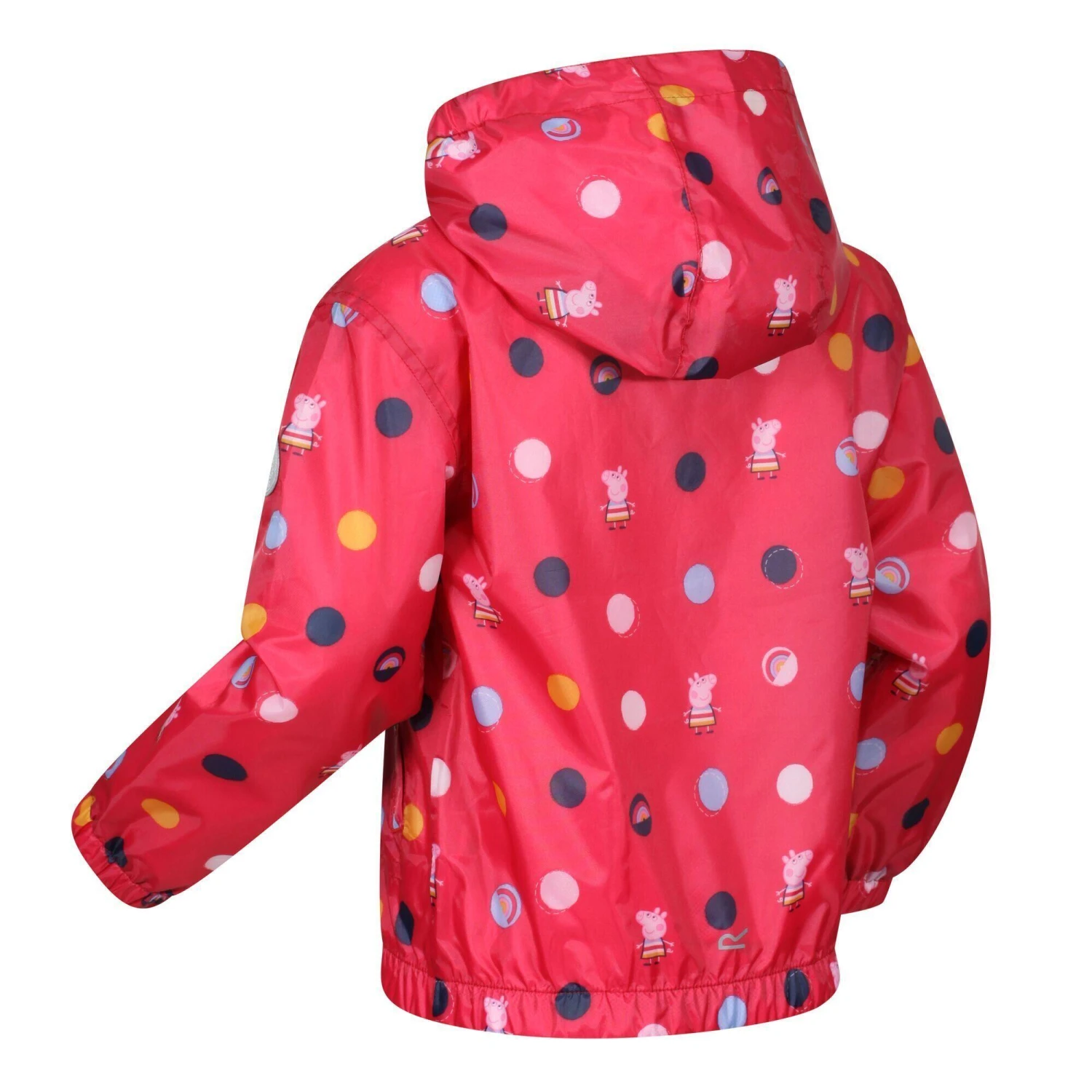 Regatta Childrens/Kids Peppa Pig Polka Dot Hooded Waterproof Jacket (Blush Red) - Image 3