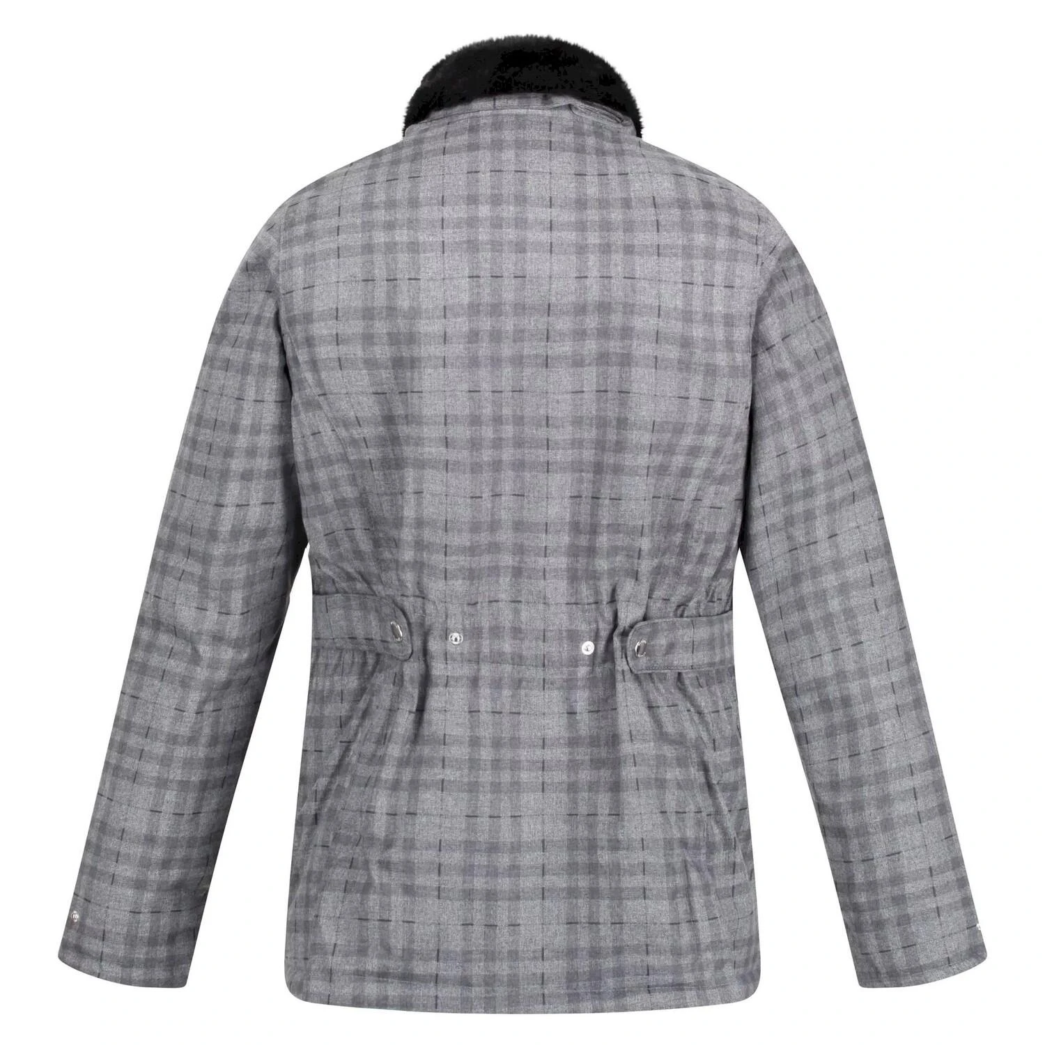 Regatta Womens/Ladies Leighton Checked Waterproof Jacket (Storm Grey) - Image 2