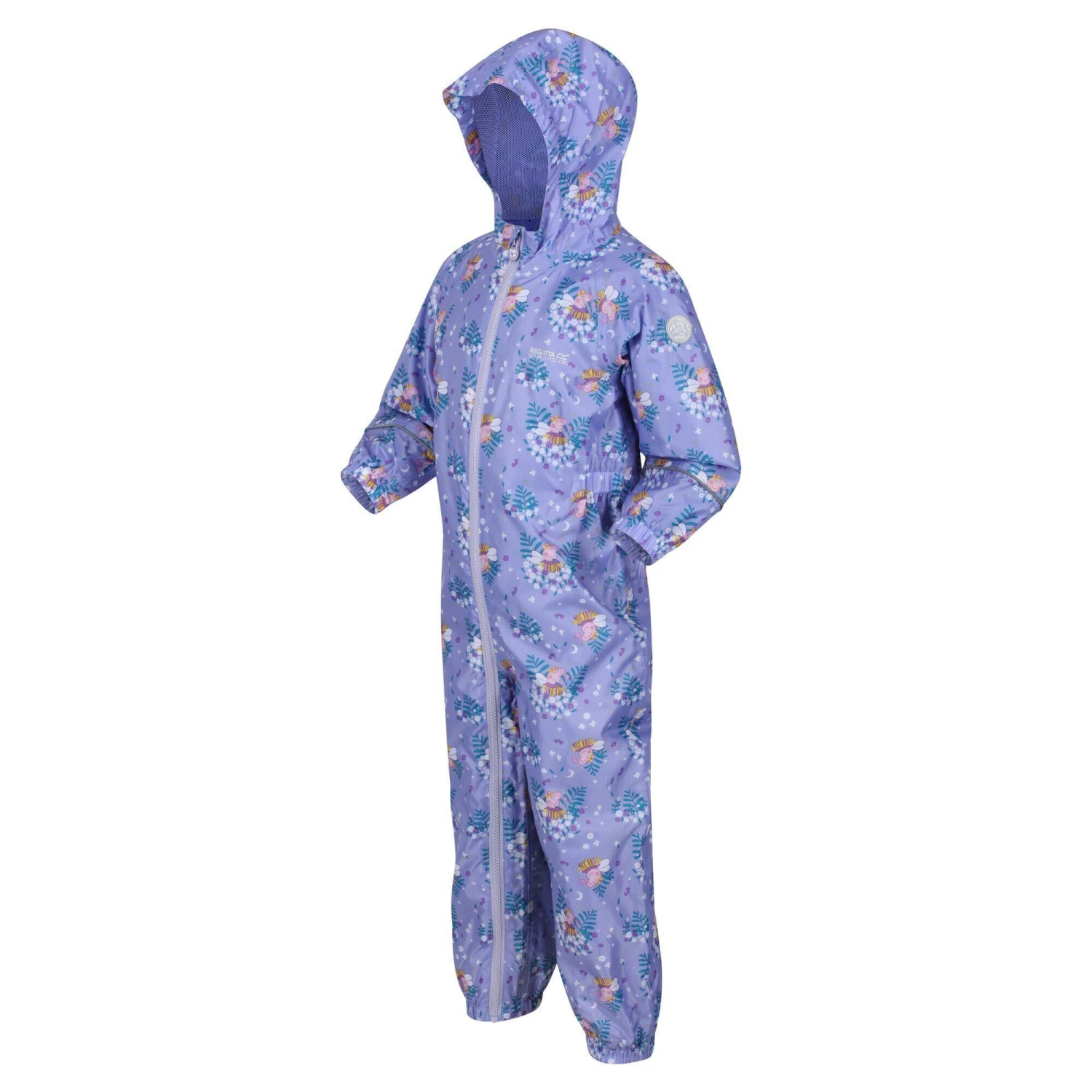 Regatta Childrens/Kids Peppa Pig Bloom Waterproof Puddle Suit (Lilac Bloom) - Image 3