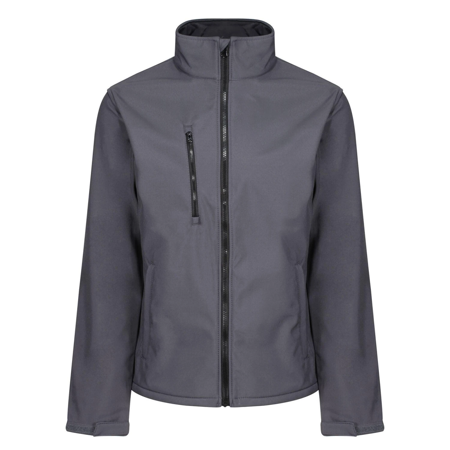 Regatta Mens Eco Ablaze Full Zip Soft Shell Jacket (Seal Grey/Black)