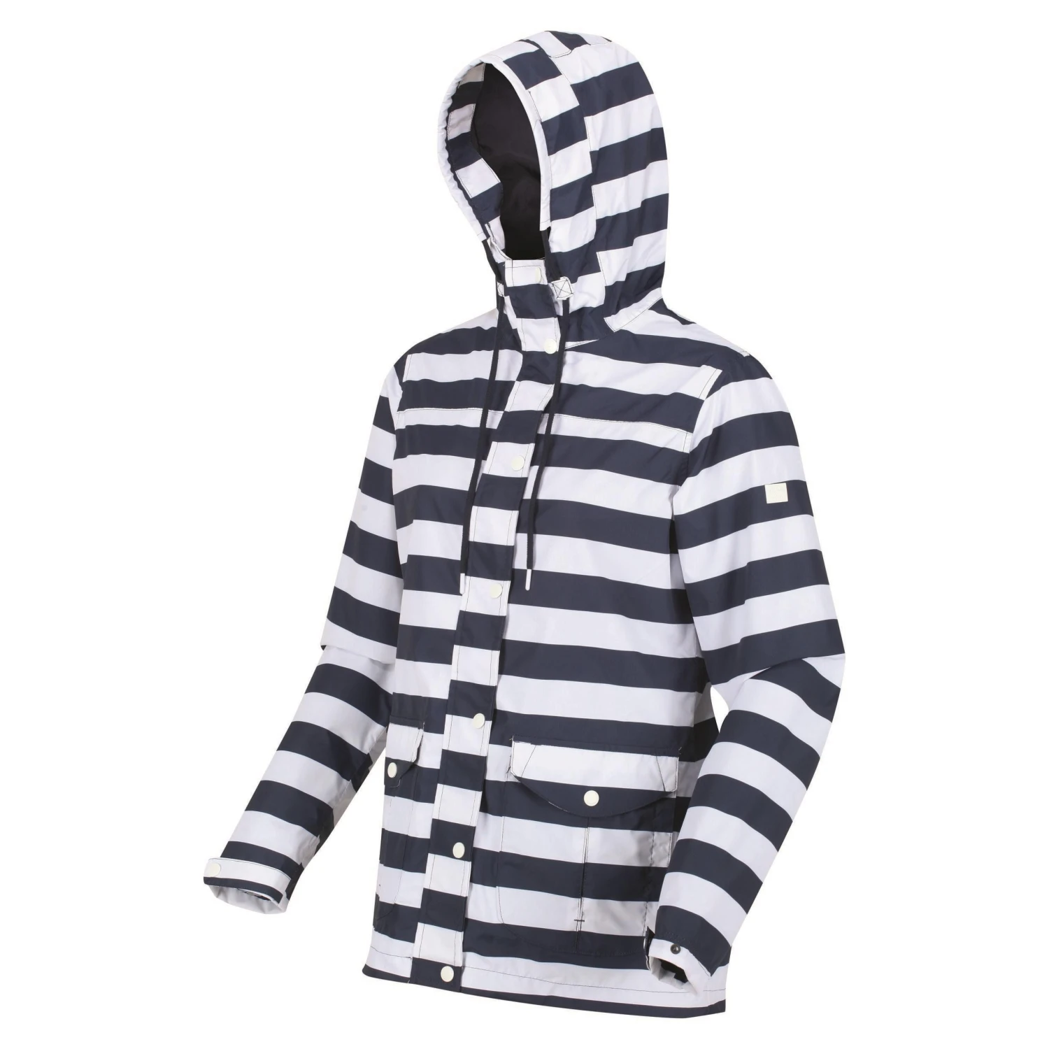 Regatta Womens/Ladies Bayarma Striped Lightweight Waterproof Jacket (Navy/White) - Image 4