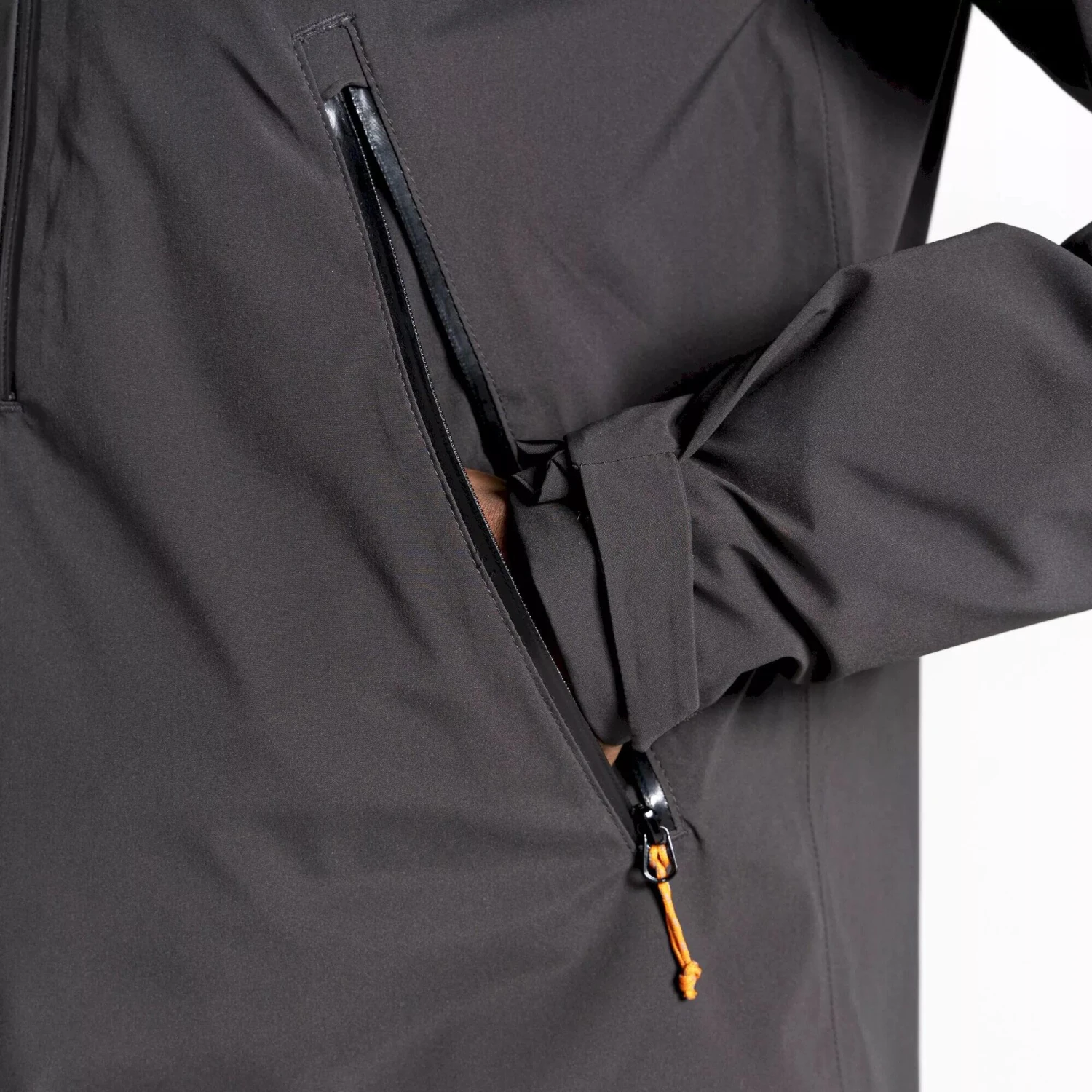 Craghoppers Mens Dynamic Plain Waterproof Jacket (Black Pepper) - Image 4