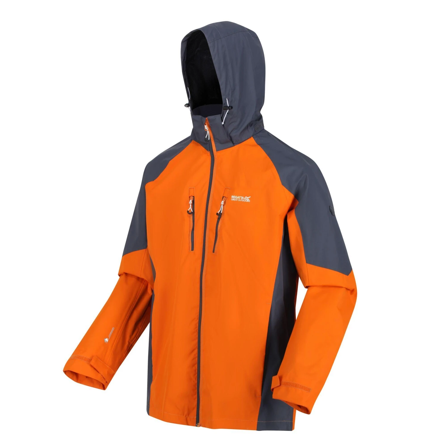 Regatta Mens Calderdale IV Waterproof Softshell Hooded Walking Jacket (Fox/India Grey) - Image 3