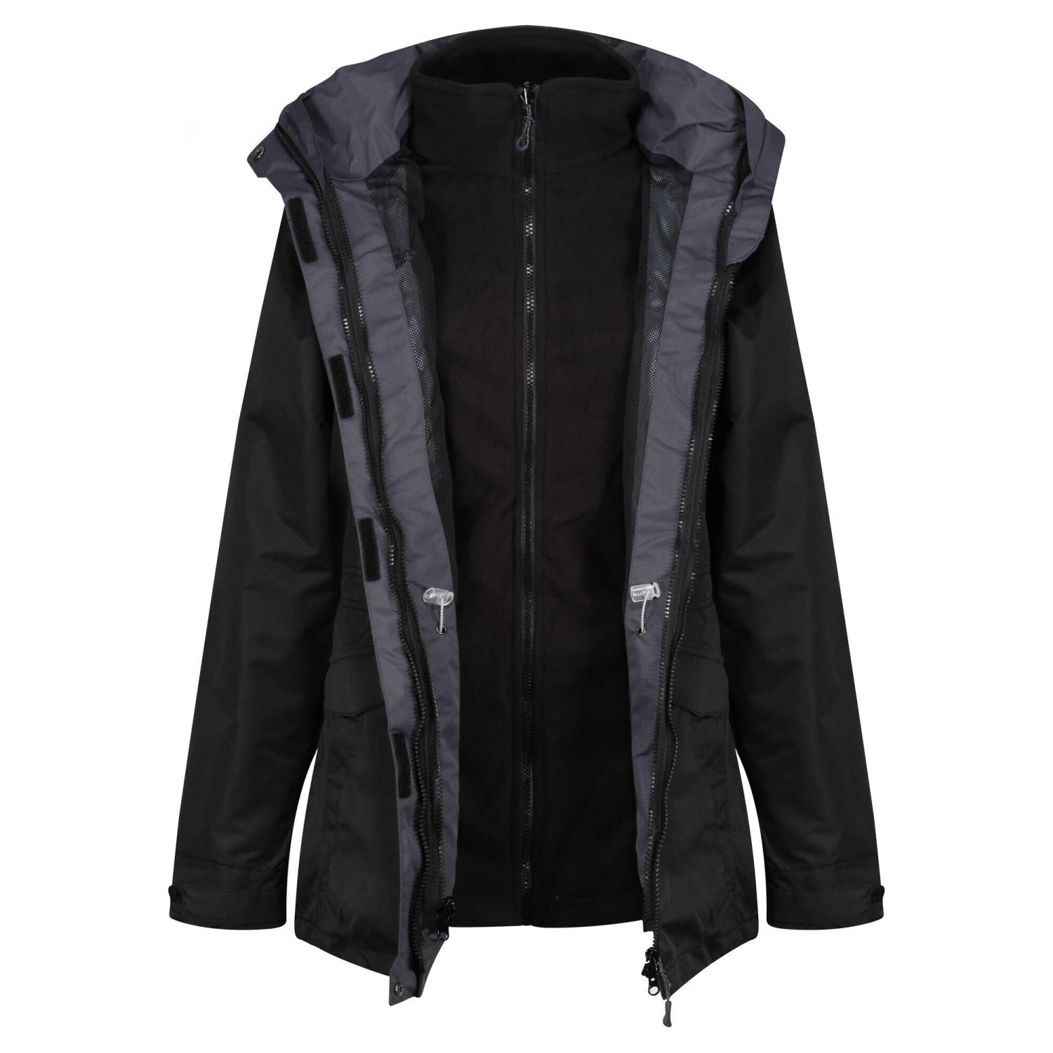 Regatta Womens/Ladies Benson III 3in1 Breathable Jacket (Black/Black) - Image 3
