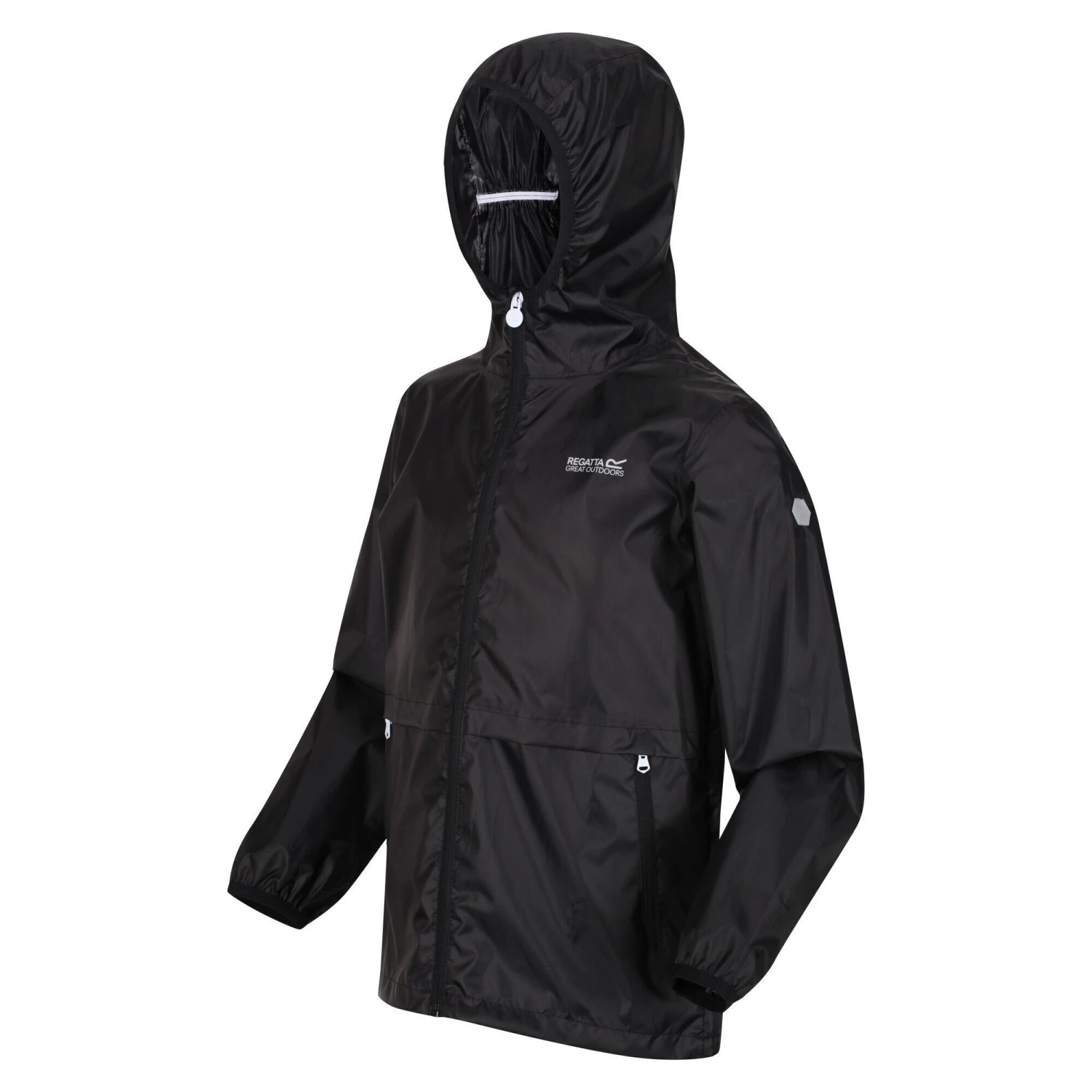 Regatta Childrens/Kids Bagley Packaway Waterproof Jacket (Black) - Image 3