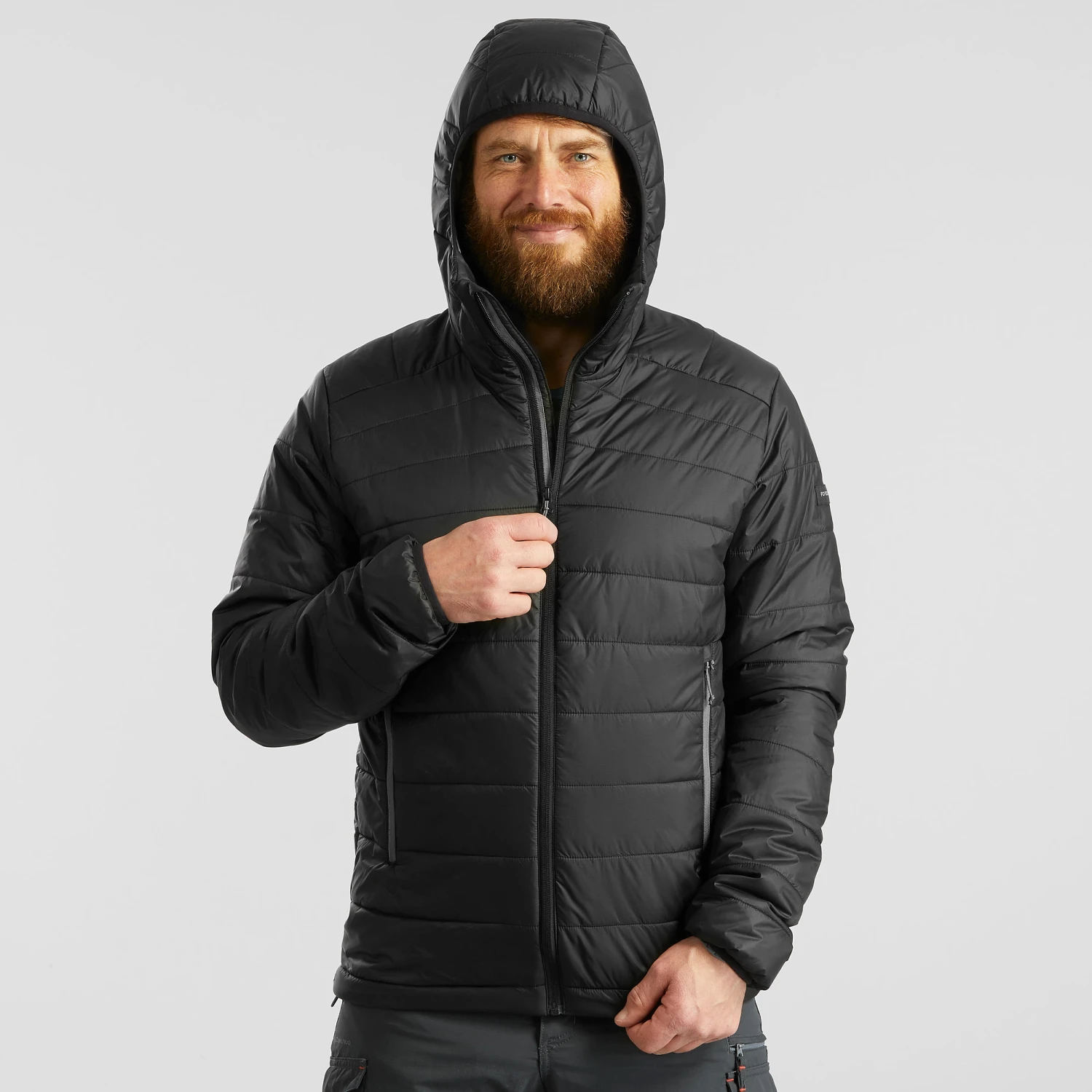 Men's Synthetic Mountain Trekking Hooded Padded Jacket - MT100 - Image 2