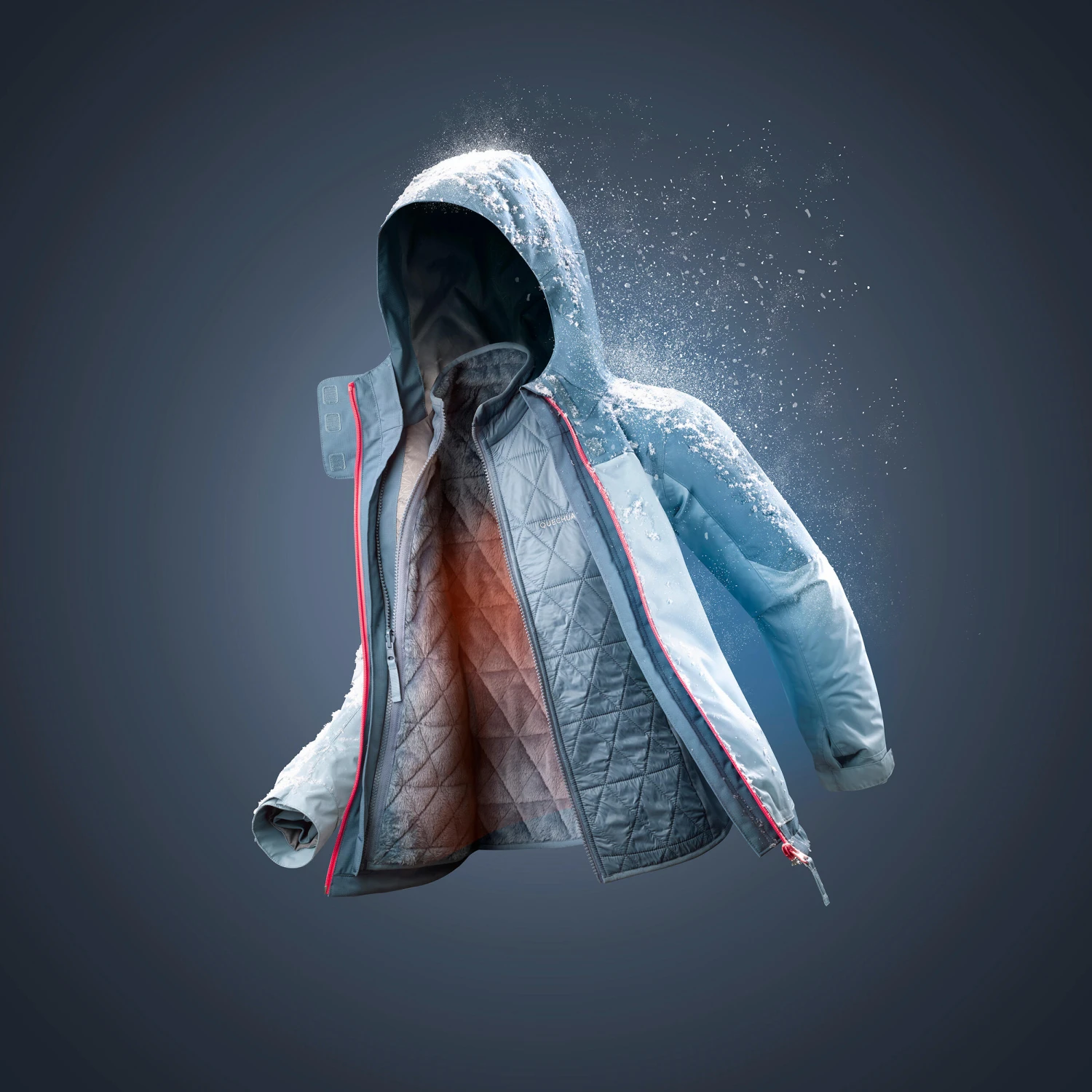 Quechua KIDS’ WARM AND WATERPROOF 3-in-1 HIKING JACKET - SH500 MT -10°C - 7 - Image 11