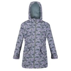Regatta Girls Talei Floral Waterproof Jacket (Balsam Green)