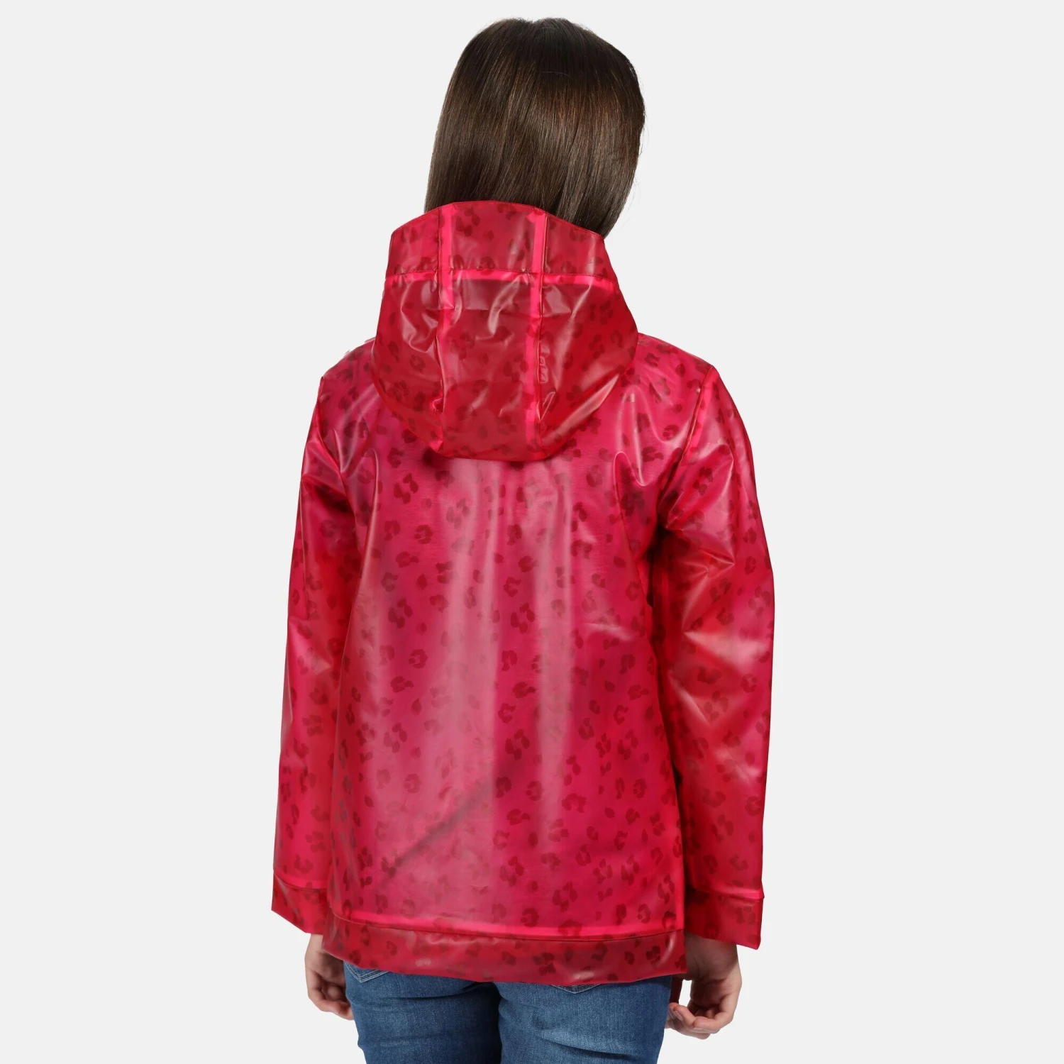 Regatta Childrens/Kids Hallow Animal Print Hooded Raincoat (Duchess Pink) - Image 4