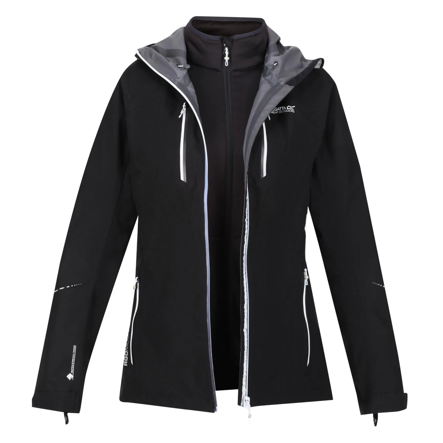 Regatta Womens/Ladies Carletta VI 3 In 1 Waterproof Jacket (Black)