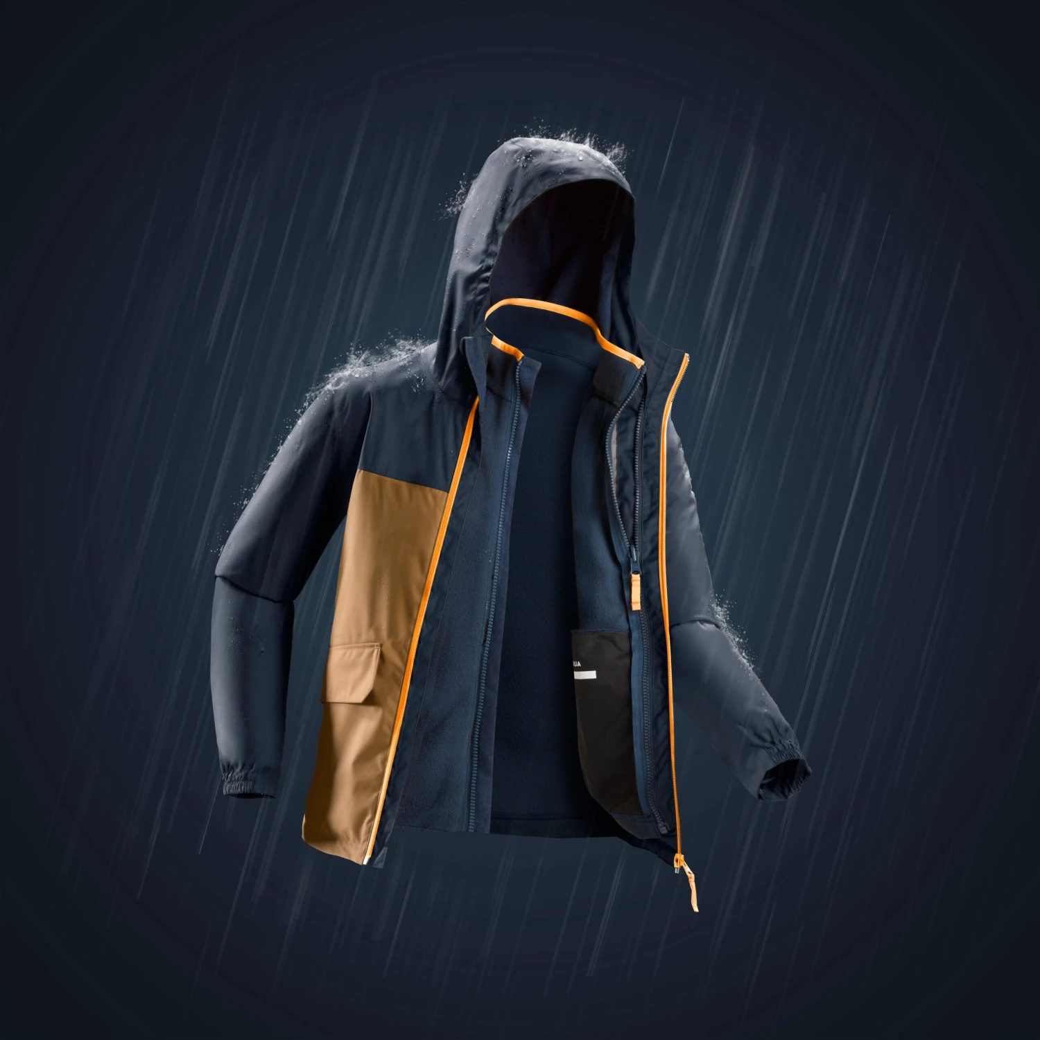 Quechua KIDS’ WARM AND WATERPROOF 3-in-1 HIKING JACKET - SH100 -0.5°C - 7 - Image 13