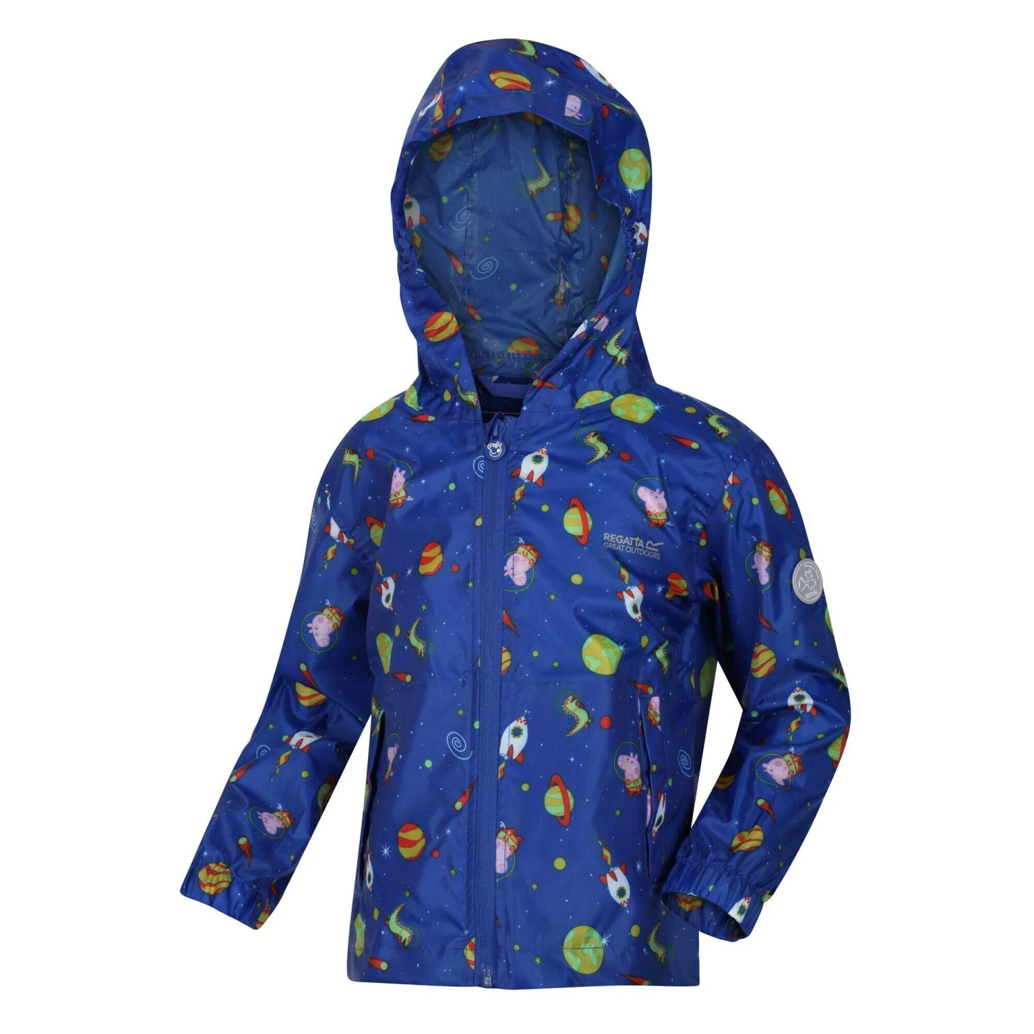 Regatta Childrens/Kids Peppa Pig Cosmic Packaway Raincoat (Surf Spray) - Image 4