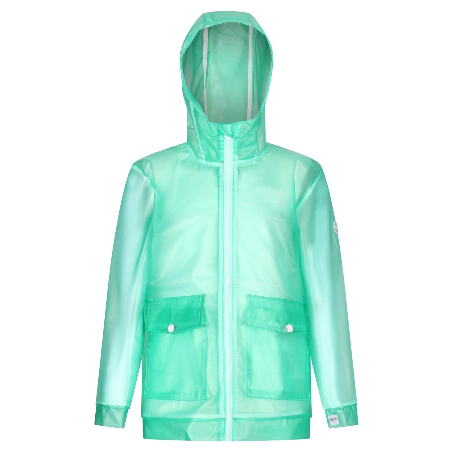 Regatta Childrens/Kids Hallow Transparent Hooded Waterproof Jacket (Ice Green)