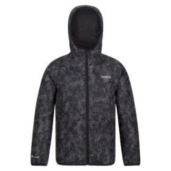 Regatta Childrens/Kids Volcanics VI Camo Waterproof Jacket (Dark Grey)