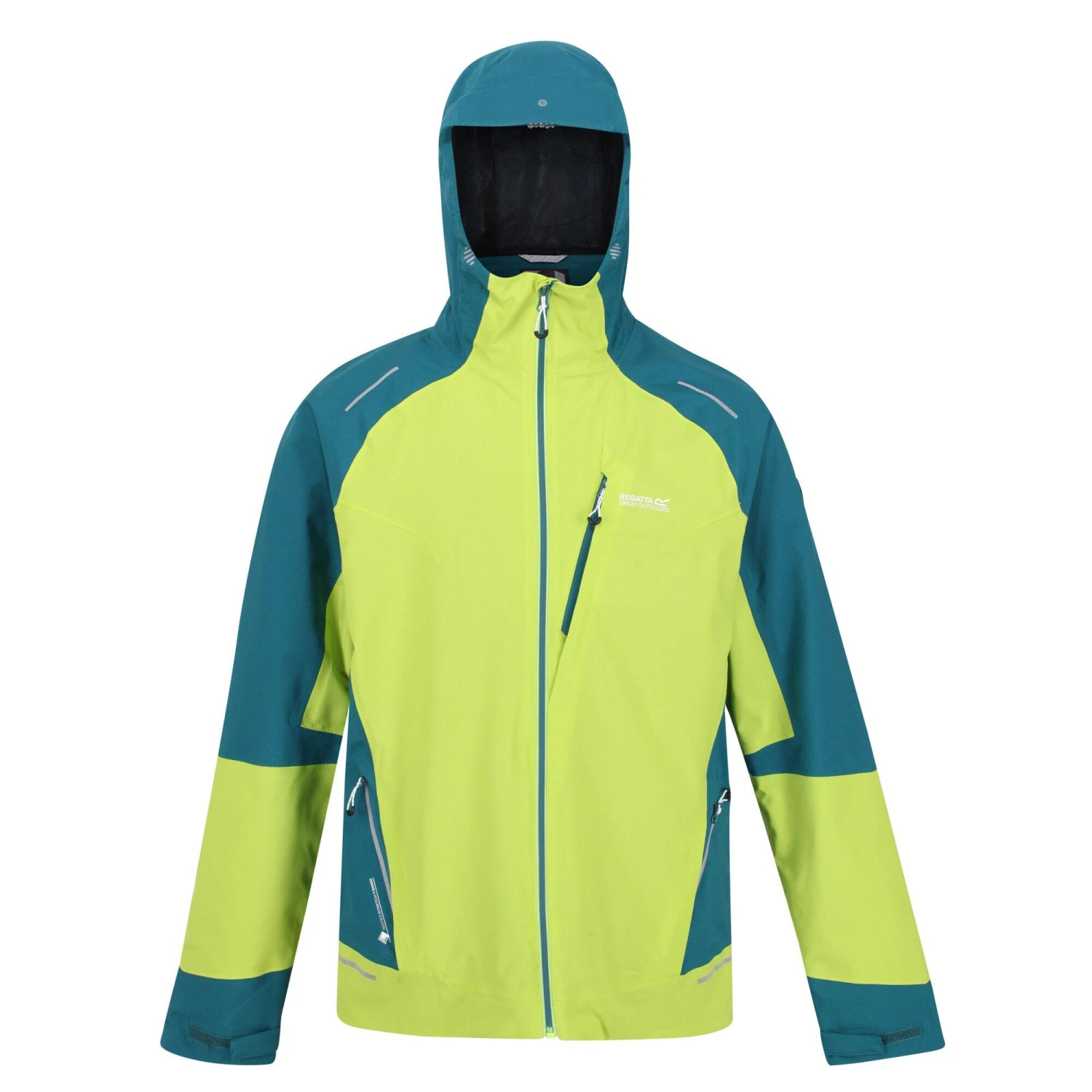 Regatta Mens Highton Pro Waterproof Jacket (Bright Kiwi/Pacific Green)