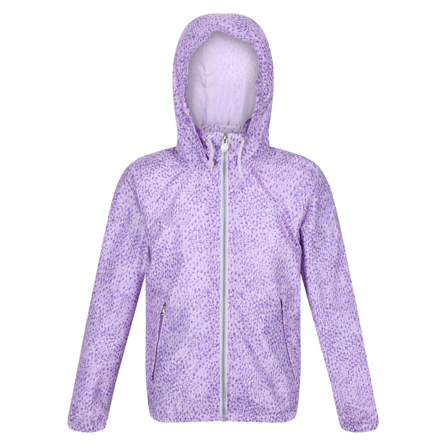 Regatta Girls Catkin Animal Print Waterproof Jacket (Pastel/Lilac)