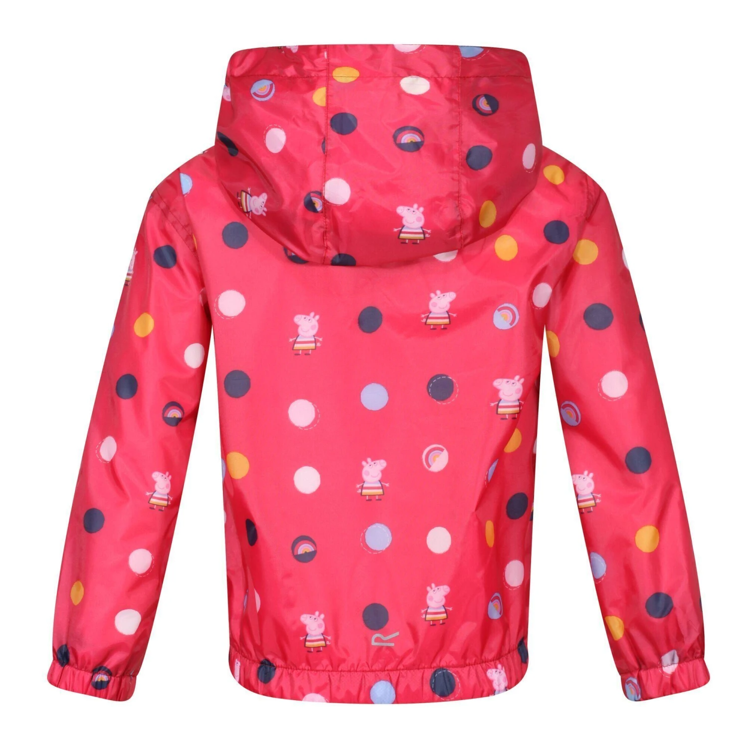 Regatta Childrens/Kids Peppa Pig Polka Dot Hooded Waterproof Jacket (Blush Red) - Image 2