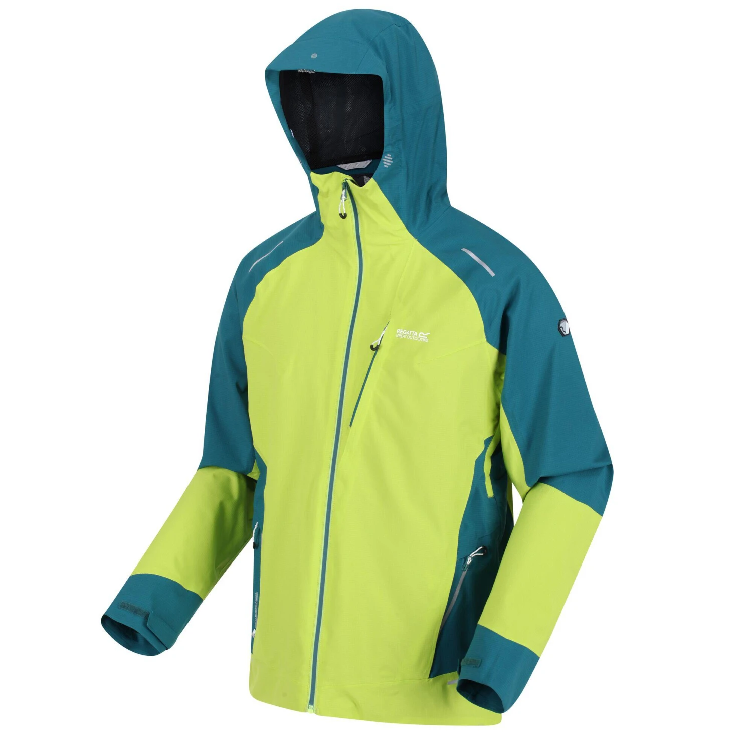Regatta Mens Highton Pro Waterproof Jacket (Bright Kiwi/Pacific Green) - Image 4