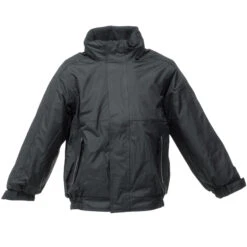 Regatta Kids/Childrens Waterproof Windproof Dover Jacket (Black/Ash)