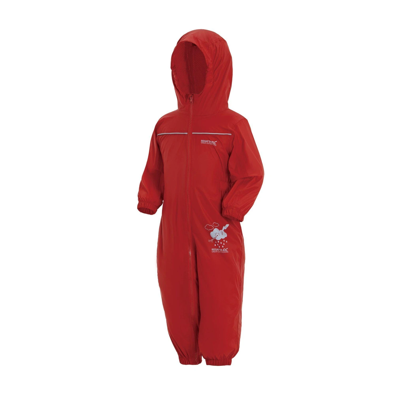 Regatta Great Outdoors Childrens Toddlers Puddle IV Waterproof Rainsuit (Pepper) - Image 4