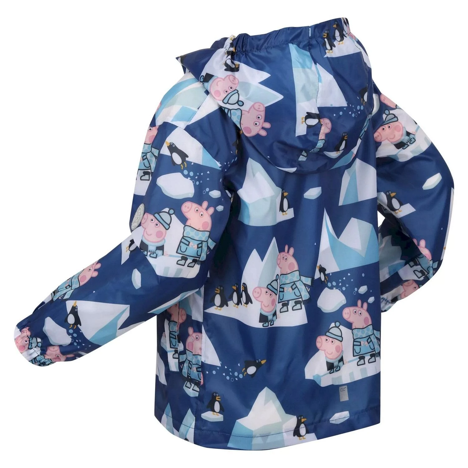 Regatta Childrens/Kids Penguin Peppa Pig Packaway Waterproof Jacket (Space Blue/Arctic - Image 4