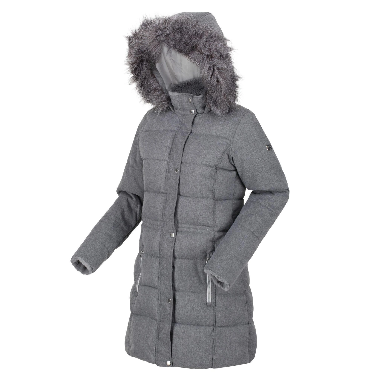 Regatta Womens/Ladies Della Wool Effect Insulated Parka (Cyberspace Marl) - Image 4