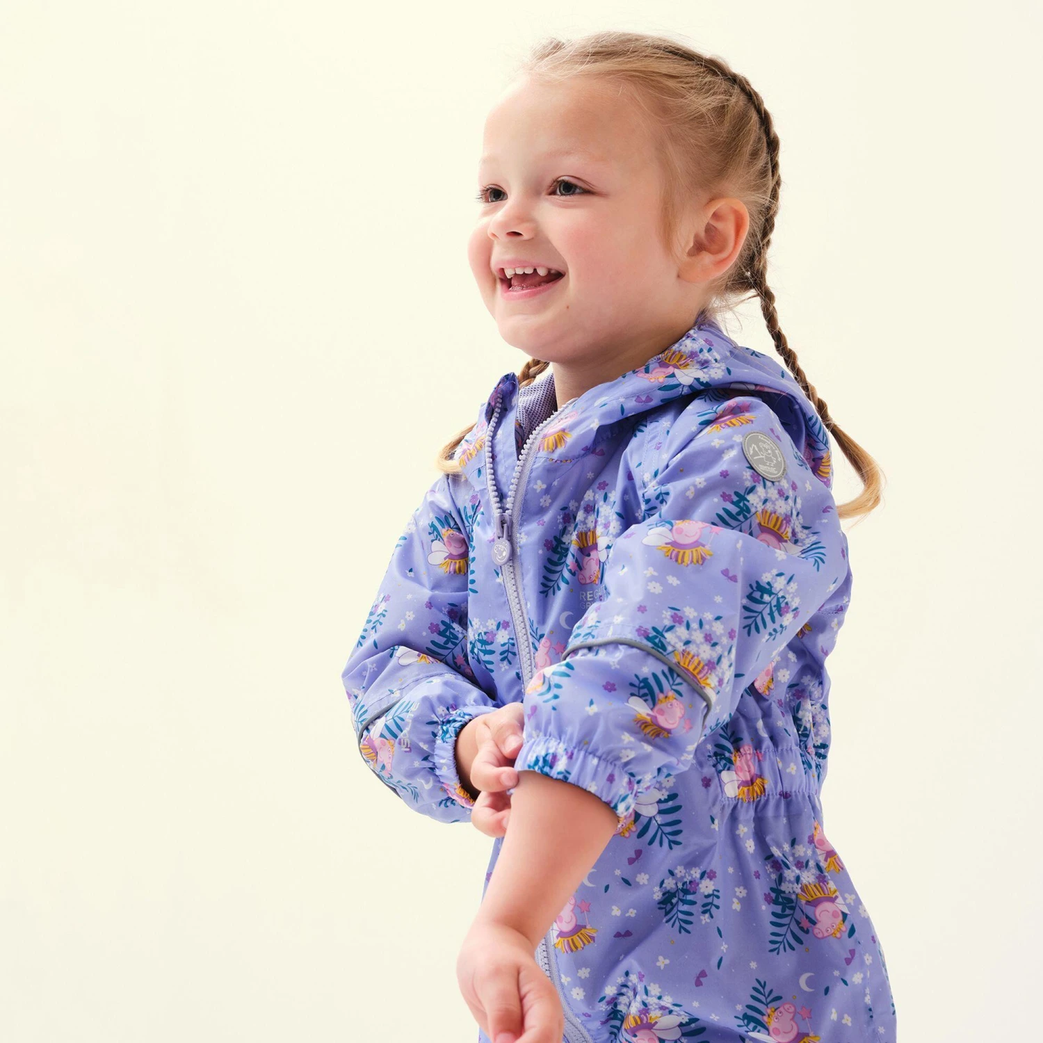Regatta Childrens/Kids Peppa Pig Bloom Waterproof Puddle Suit (Lilac Bloom) - Image 4
