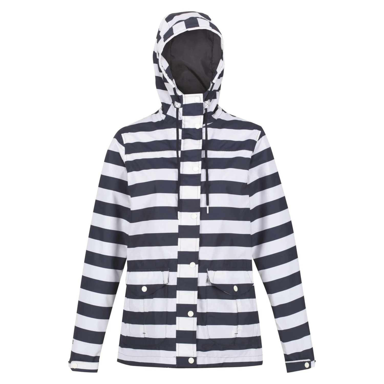 Regatta Womens/Ladies Bayarma Striped Lightweight Waterproof Jacket (Navy/White)